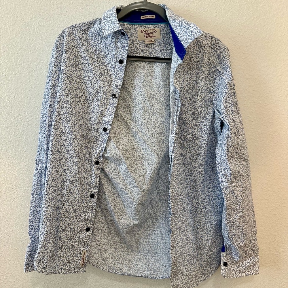 Fun Design Long Sleeve Button Down